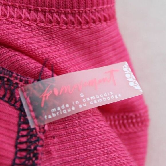 Free People FP Movement Wild Raspberry Very Varsity Ribbed Tank Top SZ Small NWT - Picture 2 of 7